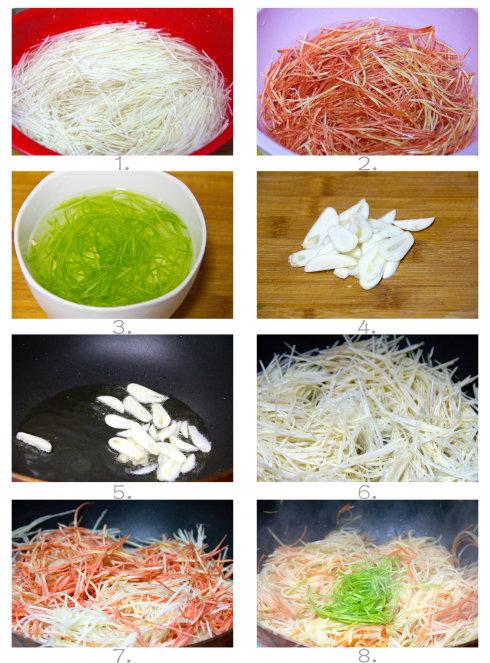 香炒素三丝的做法