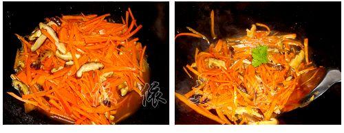 胡萝卜炒香菇的做法