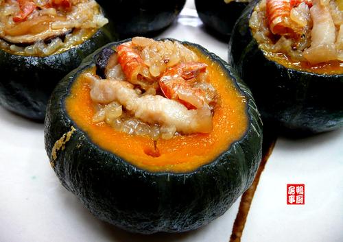 金瓜盅米糕的做法