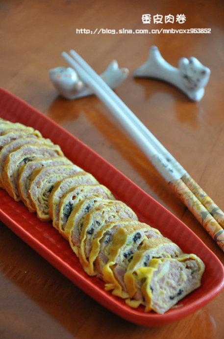 蛋皮肉卷的做法