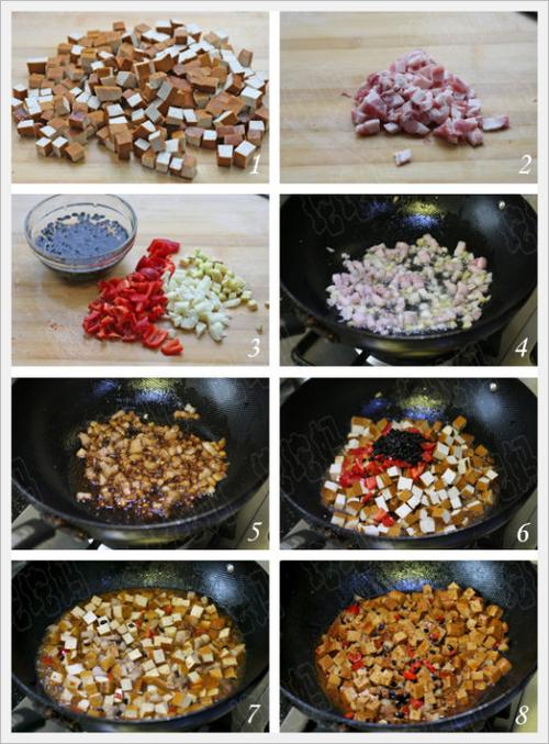 豆鼓烧香干的做法