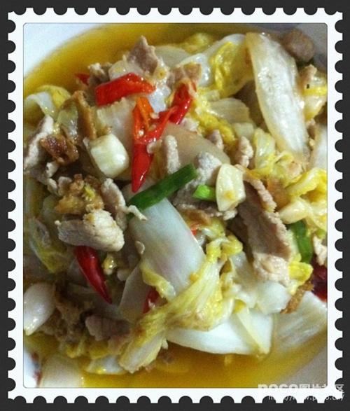 酸辣白菜炒瘦肉的做法