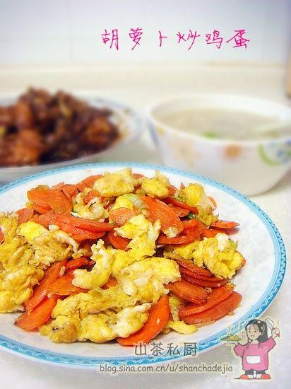 胡萝卜炒鸡蛋的做法