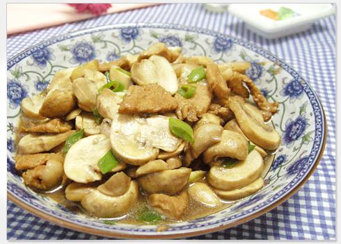 蘑菇炒肉片的做法