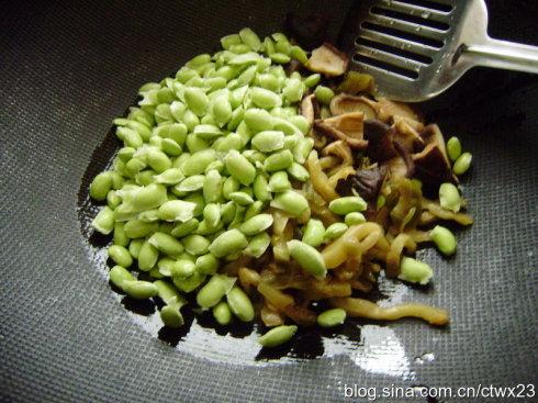 毛豆榨菜炒香菇的做法