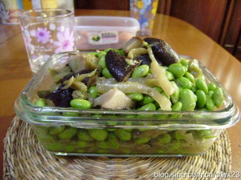毛豆榨菜炒香菇的做法