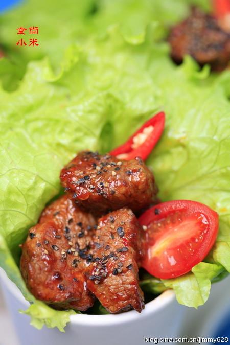 黑胡椒牛肉粒的做法