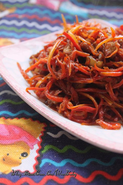 胡萝卜炒肉的做法