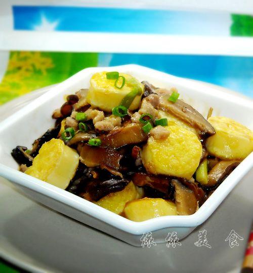 冬菇肉丝煮日本豆腐的做法