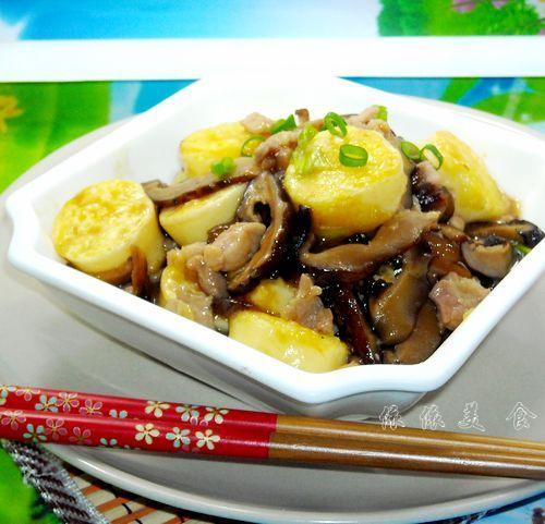 冬菇肉丝煮日本豆腐的做法