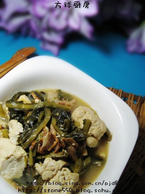 雪里蕻炖豆腐的做法