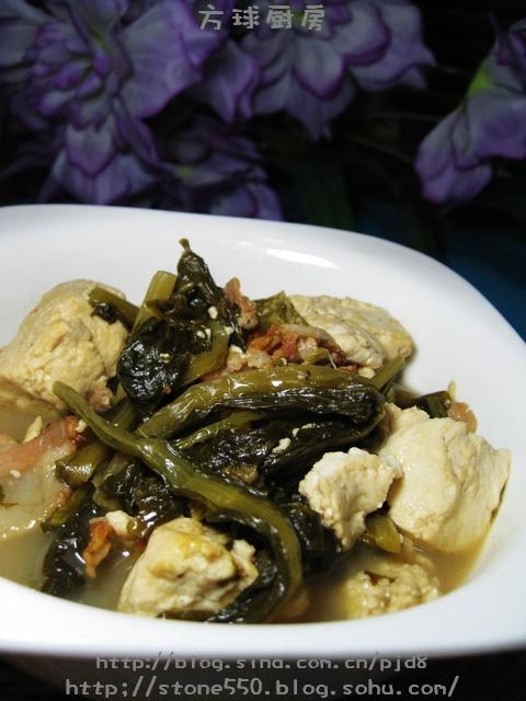 雪里蕻炖豆腐的做法