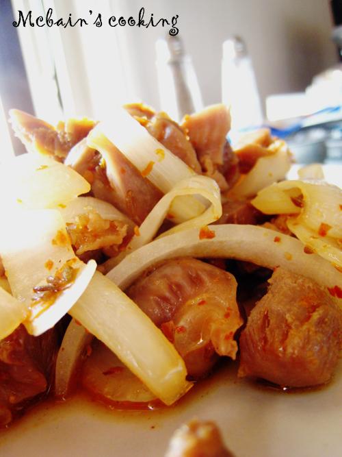 炒烤鸡胗的做法