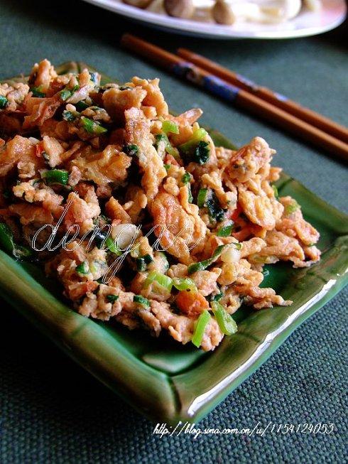 葱花鸡蛋炒虾头酱的做法