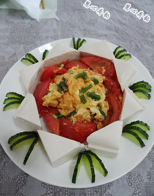 番茄鸡蛋蒸豆腐的做法