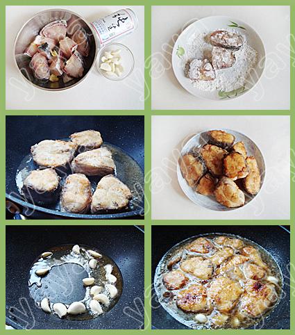 蒜子啤酒烧鱼块的做法