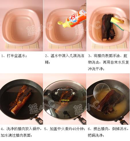 腊肉呛蒜叶的做法