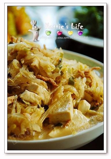 酸菜粉条炖豆腐的做法