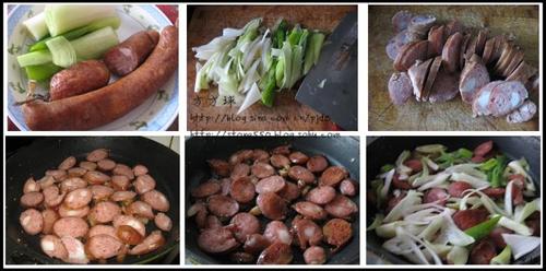葱炒红肠的做法