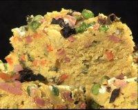 口蘑焖豆腐+千层糕的做法