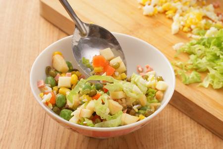 鲜芒什蔬鲜虾沙拉和绿豆沙拉的做法