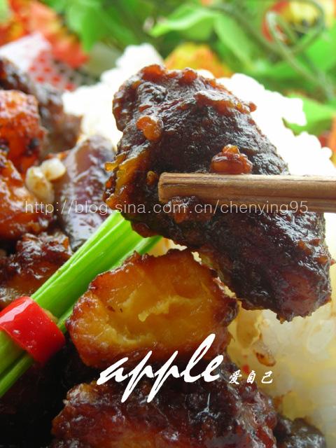 电饭锅番薯排骨蒜香茄子的做法