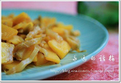 南瓜炒榨菜的做法