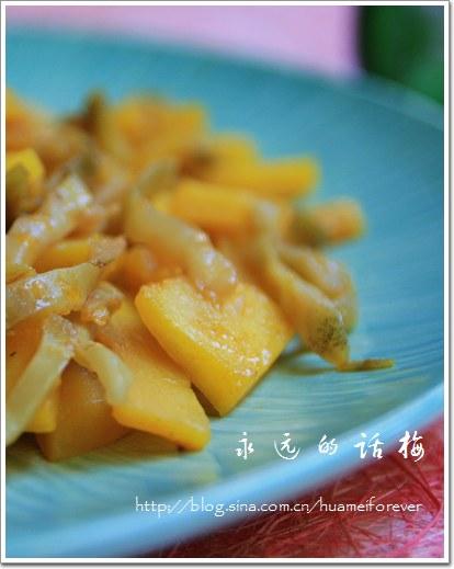 南瓜炒榨菜的做法