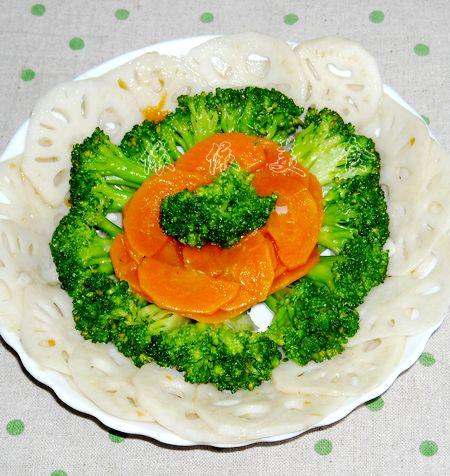 西兰花炒藕片的做法