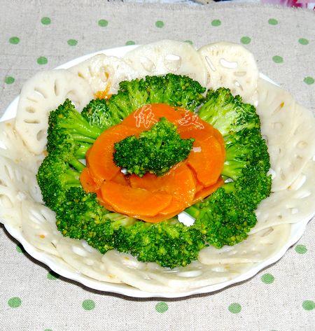 西兰花炒藕片的做法