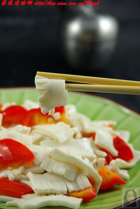 彩椒鲍汁素腰片的做法