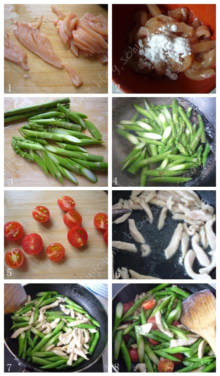 芦笋炒鸡柳的做法