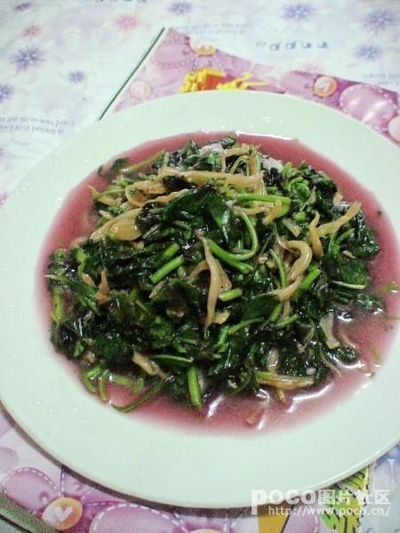 银鱼干炒红苋菜的做法