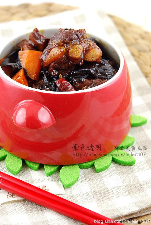 红酒咖喱木耳脆排的做法