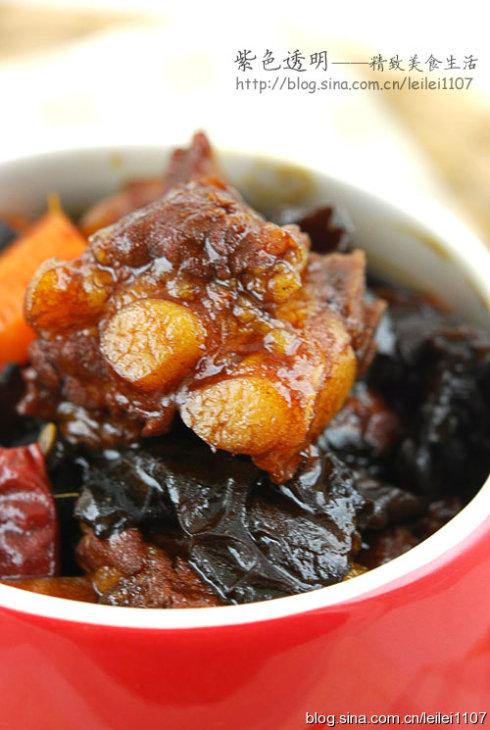 红酒咖喱木耳脆排的做法