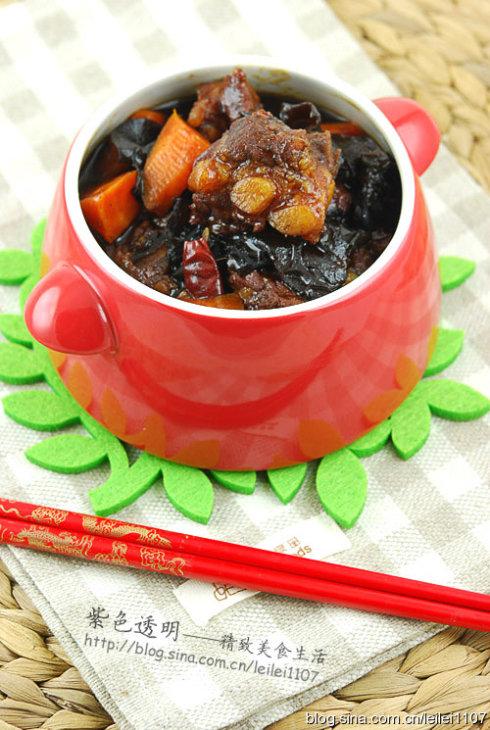 红酒咖喱木耳脆排的做法