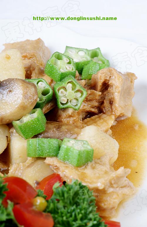 味噌秋葵烩山药的做法