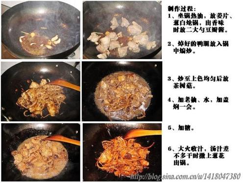 茶树菇烧鸭腿的做法
