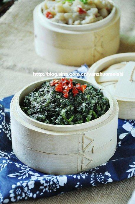 粉蒸茼蒿的做法