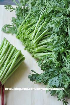 粉蒸茼蒿的做法