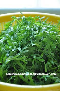 粉蒸茼蒿的做法