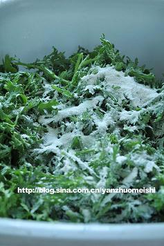 粉蒸茼蒿的做法