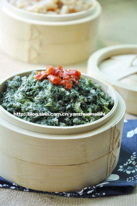 粉蒸茼蒿的做法