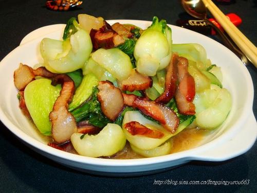 腊肉炒油菜的做法