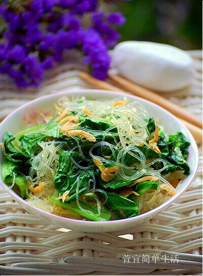 虾皮粉丝小白菜的做法