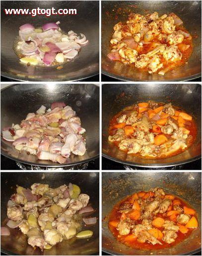 红萝卜烧鸡块的做法