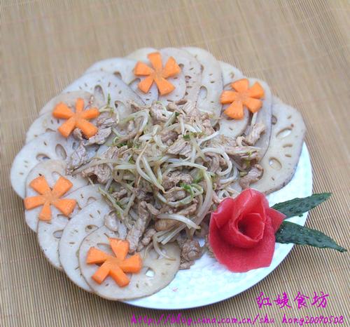 银荷莲藕炒豆芽的做法