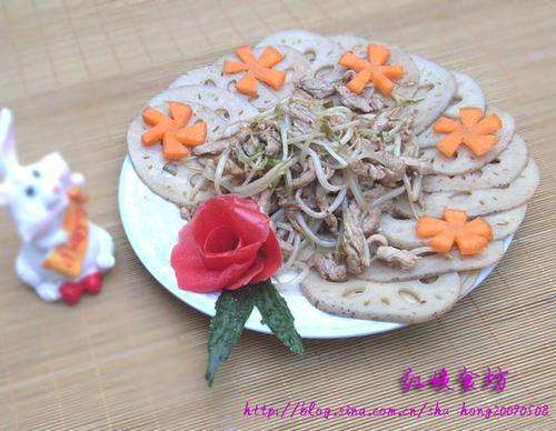 银荷莲藕炒豆芽的做法