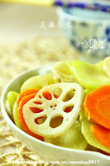 莲藕芥兰的做法