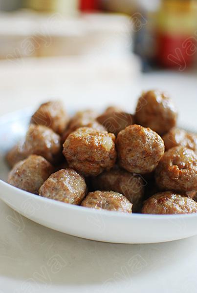 菠萝烧肉丸的做法